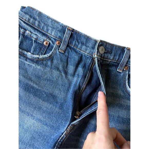 Abercrombie & Fitch The Mom Short High Rise Denim Shorts size 30 Blue - Picture 7 of 9
